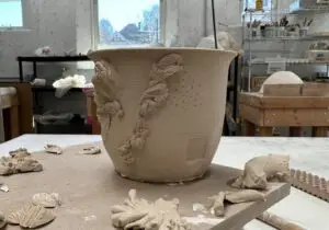 A pot overlaid with textures translating sound into touch